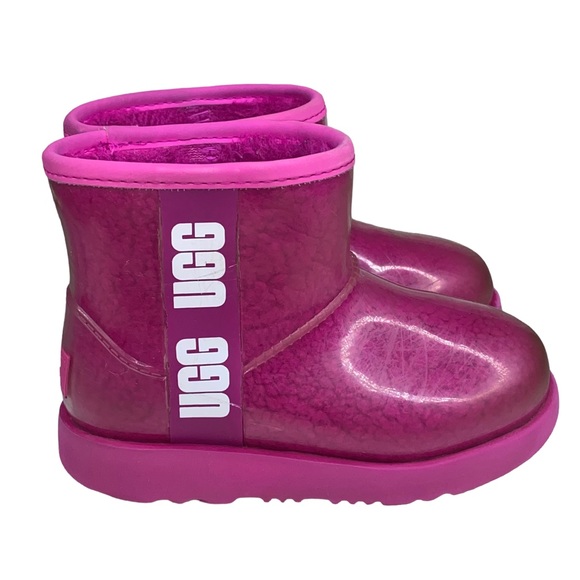 UGG Other - UGG Kids Classic Clear Pink Rubber Casual Winter Boot Size 12